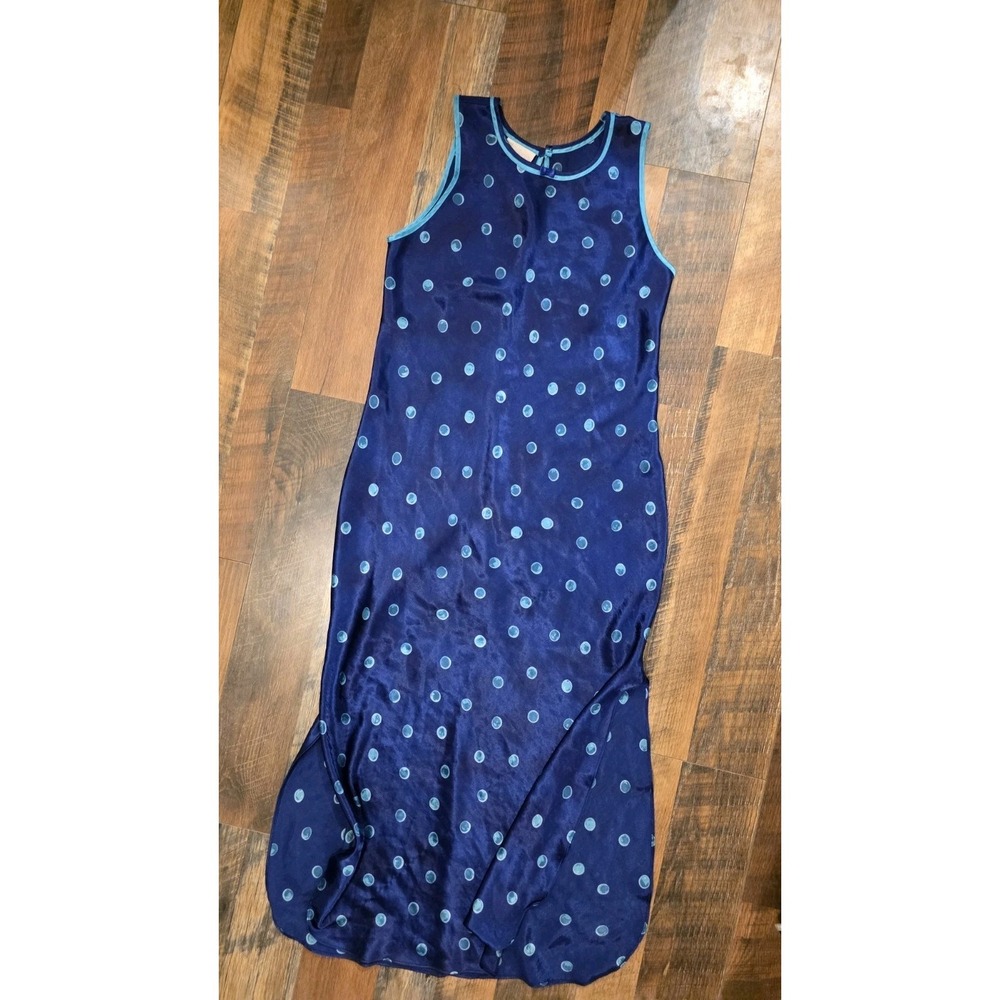 California Dynasty Chemise Nightgown Sz S Long Slip Dress Polkadot Vintage Women